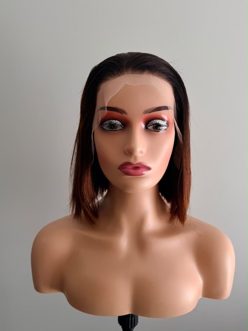13x4 Brown Bob Wig 10 Inch