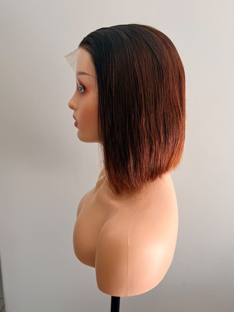 13x4 Brown Bob Wig 10 Inch
