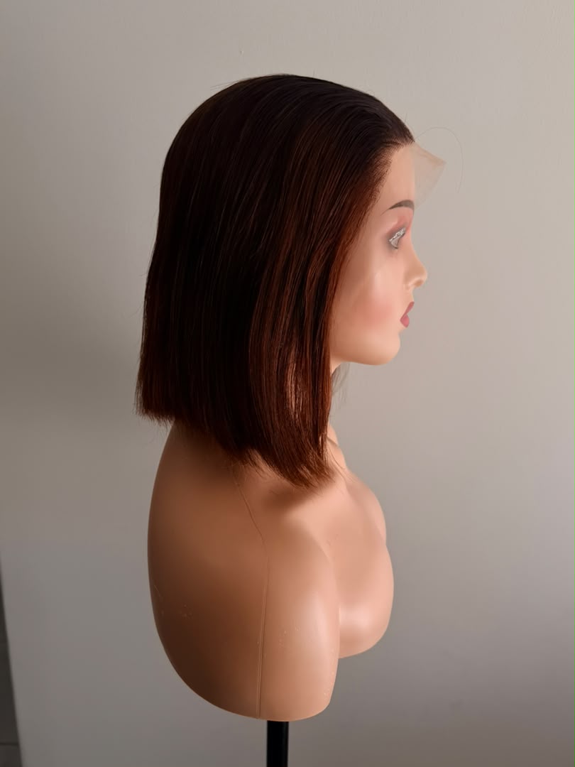 13x4 Brown Bob Wig 10 Inch