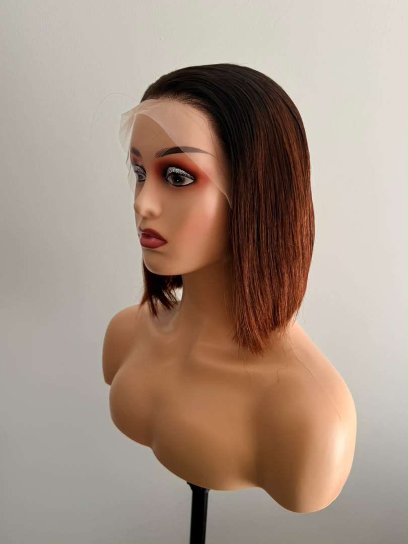 13x4 Brown Bob Wig 10 Inch